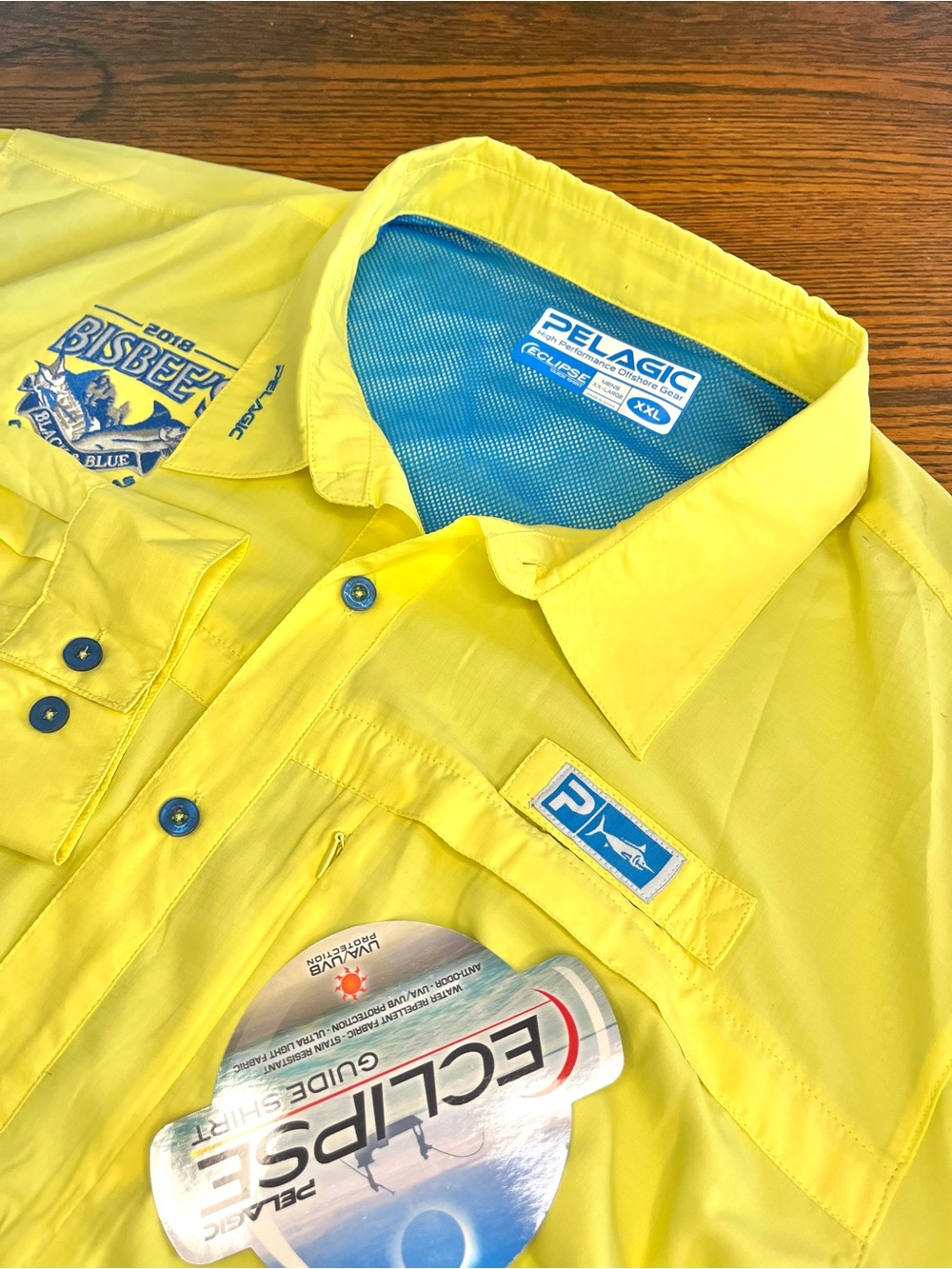 Pelagic Eclipse Guide Shirt Size XXL Performance Yellow Vented UVA/UVB Men’s NEW